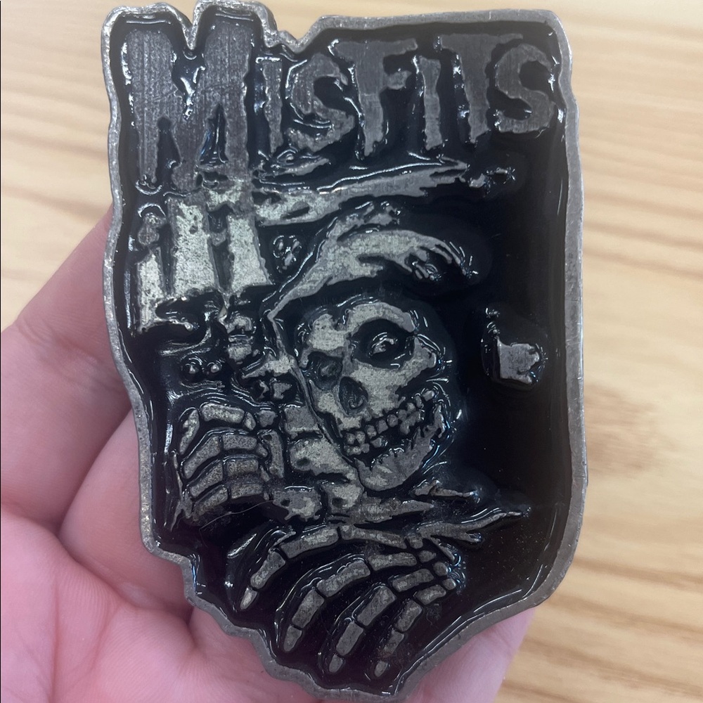 Misfits Black Skull Logo Enamel Belt Buckle from 2000
